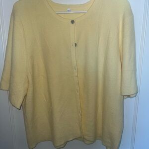 Yellow Short Sleeve Button-Up Cardigan XL